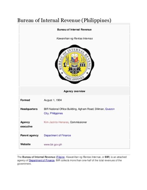 Questions and Answers about Bureau of Internal Revenue Hiring .